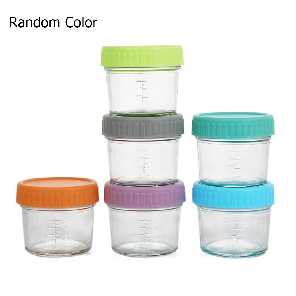 Baby Food Glass Containers - 6pcs Multipurpose Glass Baby Food Jar