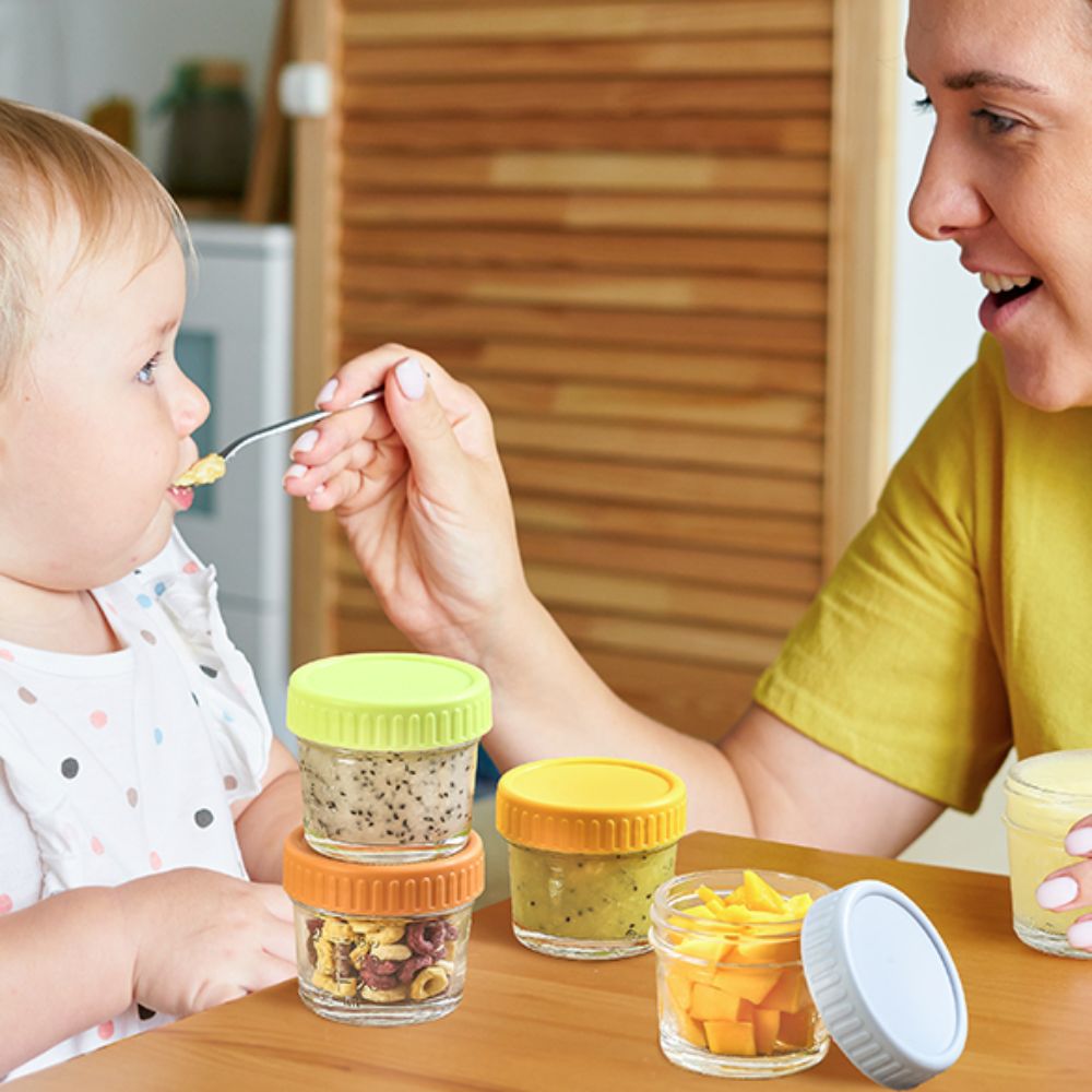 Baby Food Glass Containers - 6pcs Multipurpose Glass Baby Food Jar