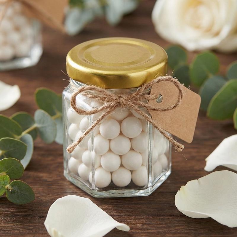 Baby Food Glass Containers - Hexagonal Mini Jars with Lids for