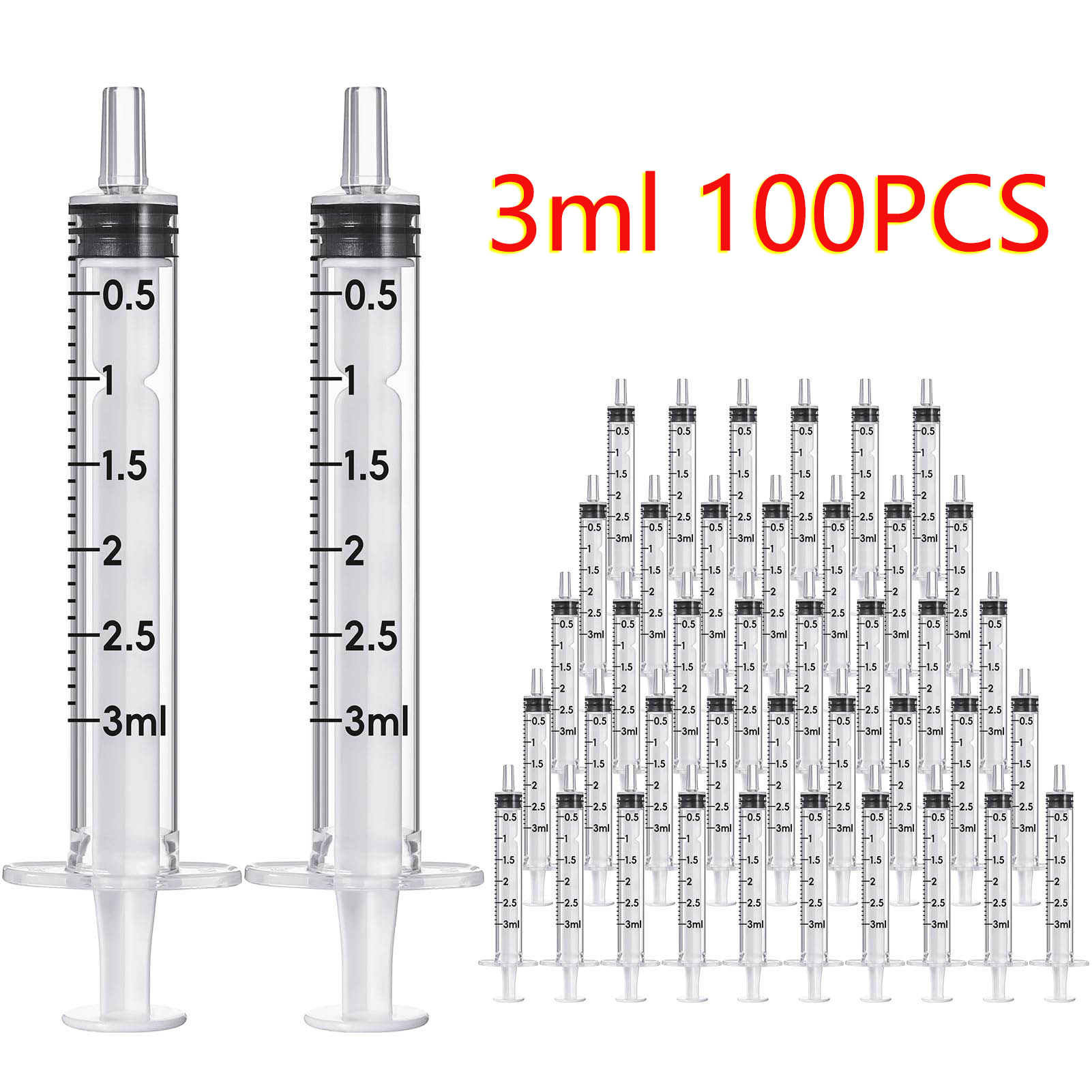 Baby Food Allergy Rash - 100pcs 3ml/cc Sterile Disposable Plastic Syringe
