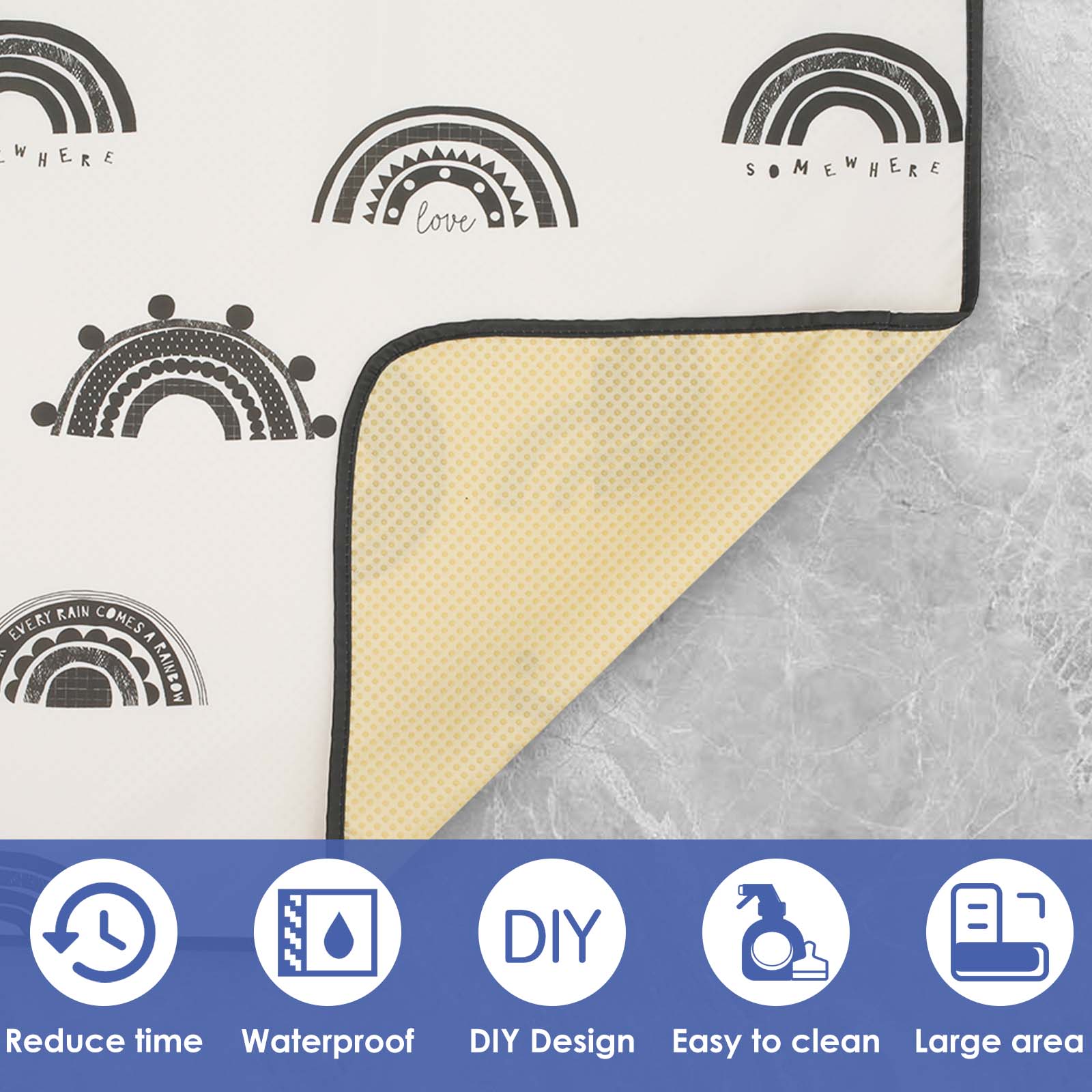 Baby Splat Mat Anti Slip High  - Highchair Splash Mat 评论和价格