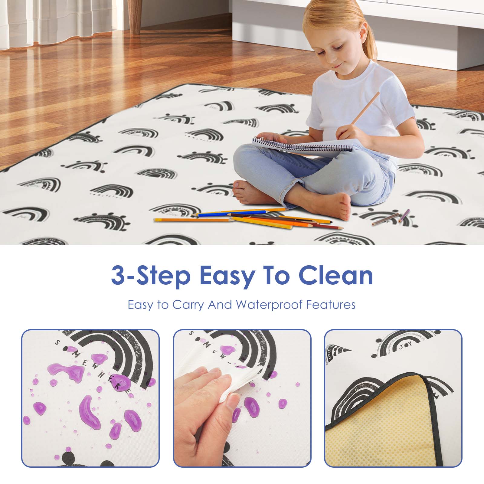 Baby Splat Mat Anti Slip High  - Highchair Splash Mat 评论和价格