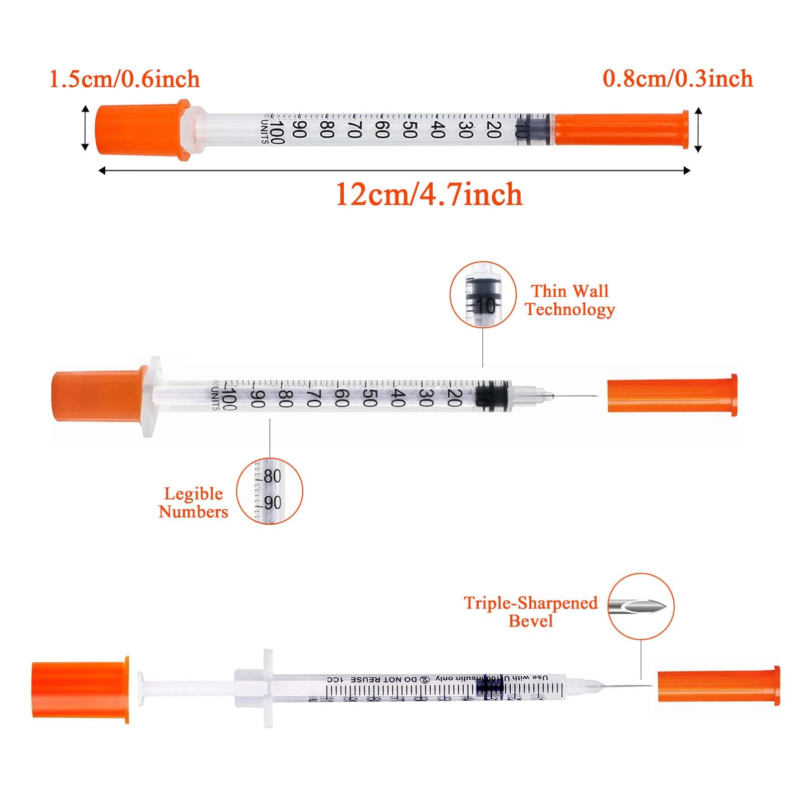100pcs 1ml/cc 30G 8mm 31G 6mm  - Baby Food Allergy Rash 评论和价格