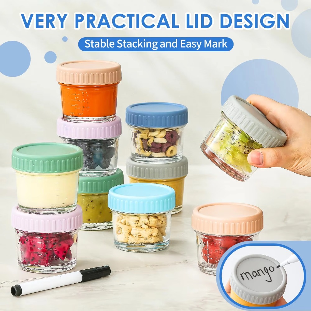 6pcs Mason Jar Glass Baby Food - Baby Food Glass Containers 评论和价格