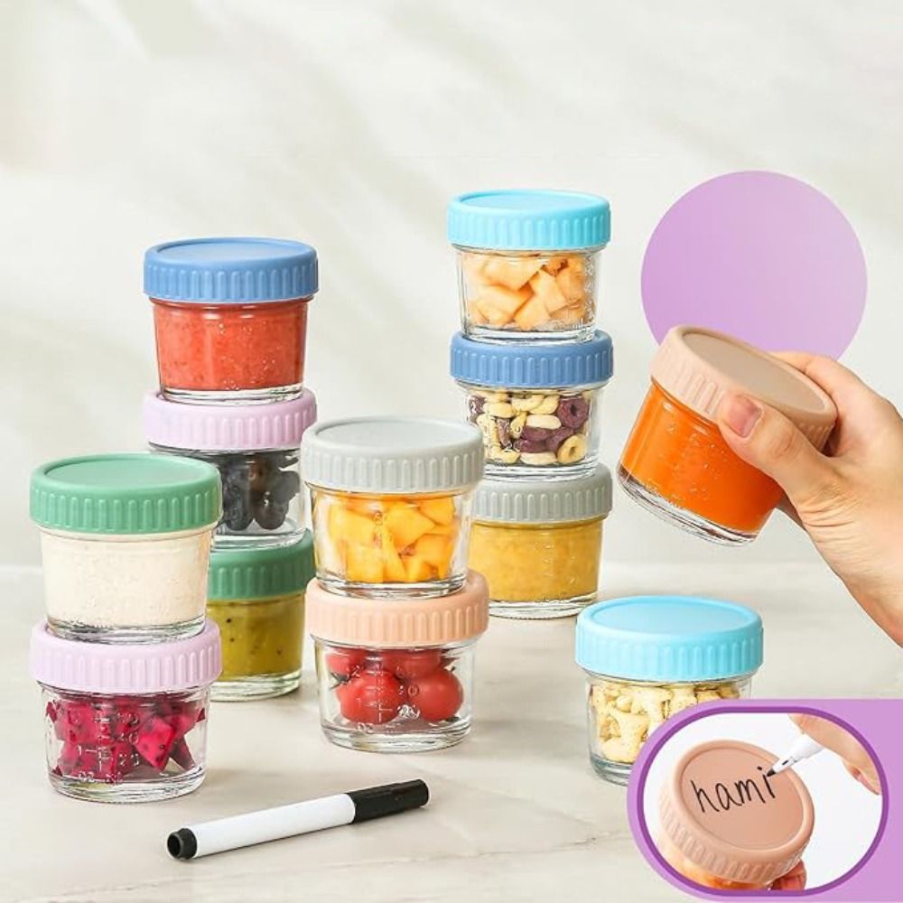 6pcs Mason Jar Glass Baby Food - Baby Food Glass Containers 评论和价格