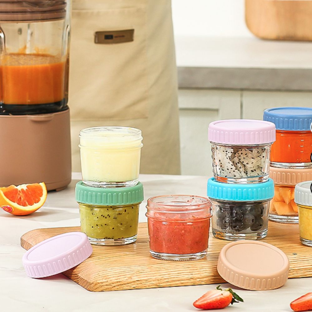 6pcs Mason Jar Glass Baby Food - Baby Food Glass Containers 评论和价格