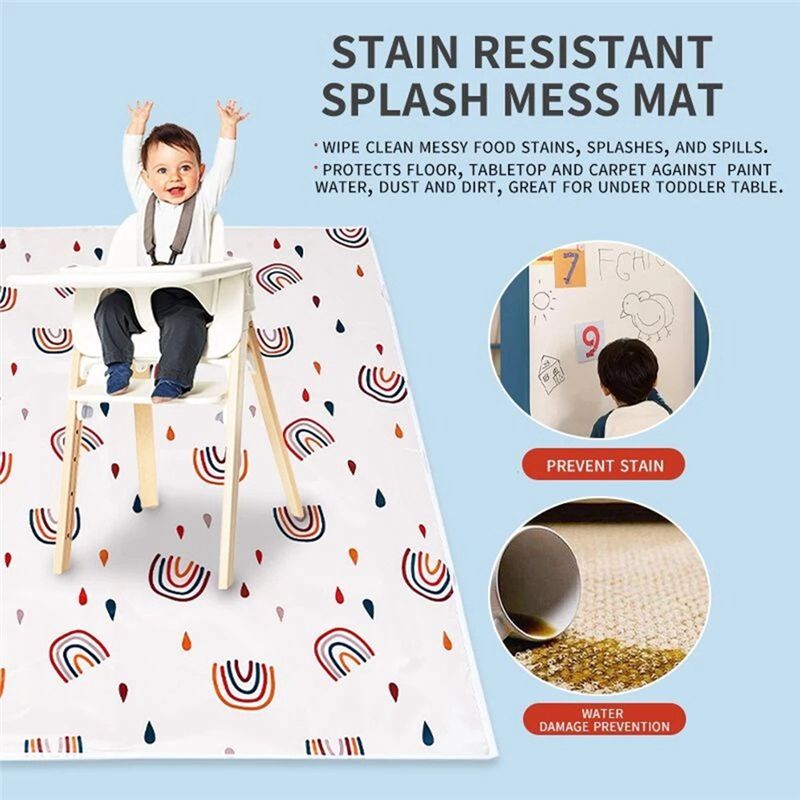 【FLASH DEAL】Anti-Slip Floor Sp - Highchair Splash Mat 评论和价格
