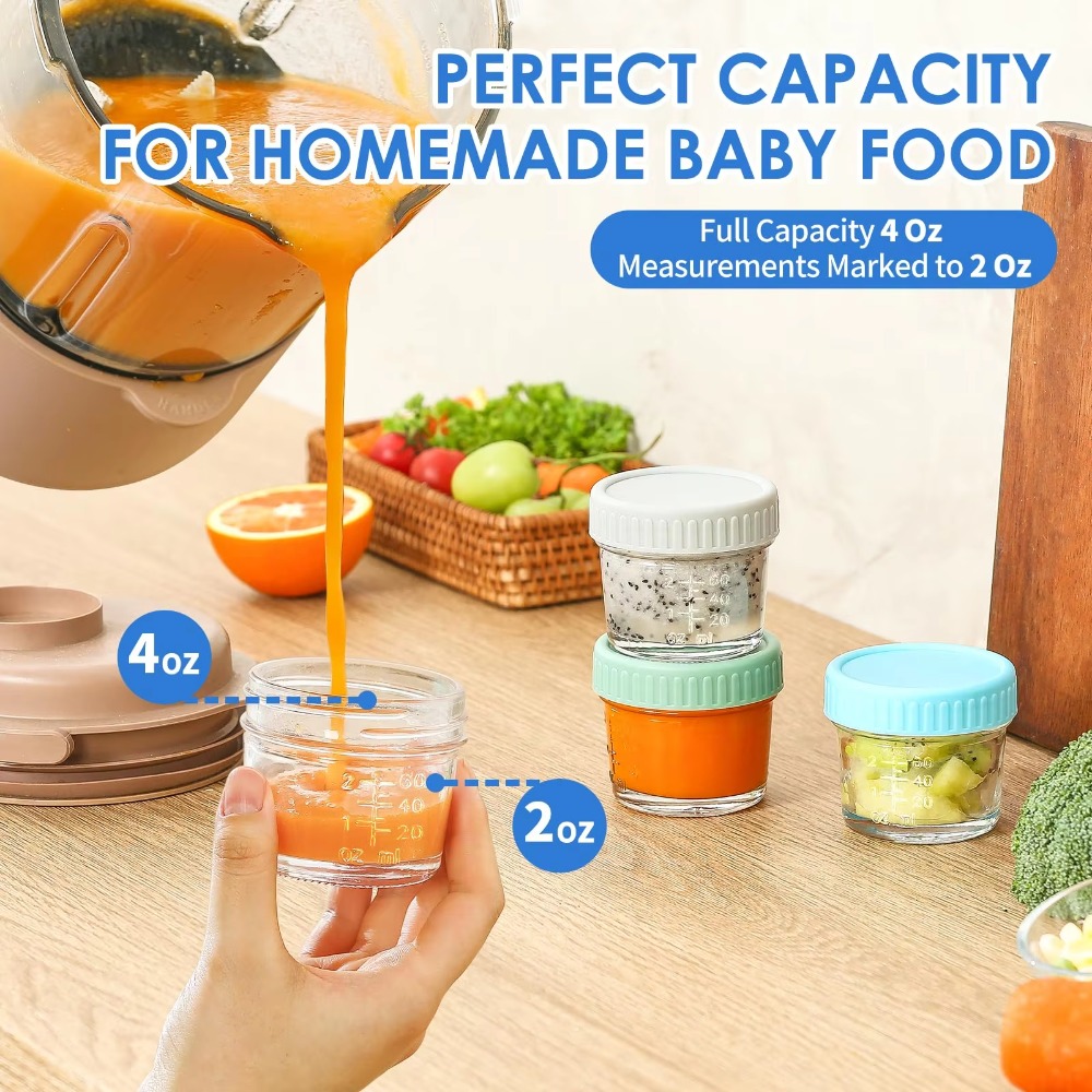 6pcs Multipurpose Glass Baby F - Baby Food Glass Containers 评论和价格
