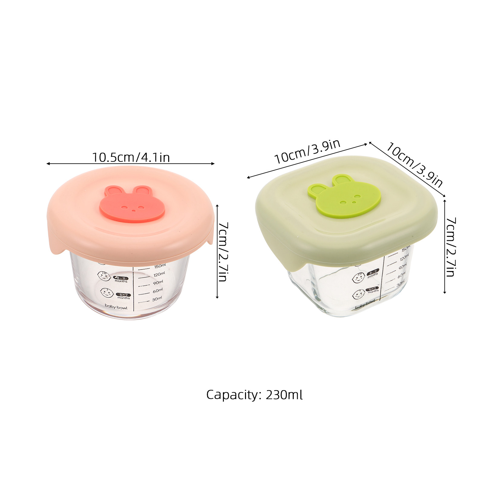 2Pcs Baby Food Storage Contain - Baby Food Glass Containers 评论和价格