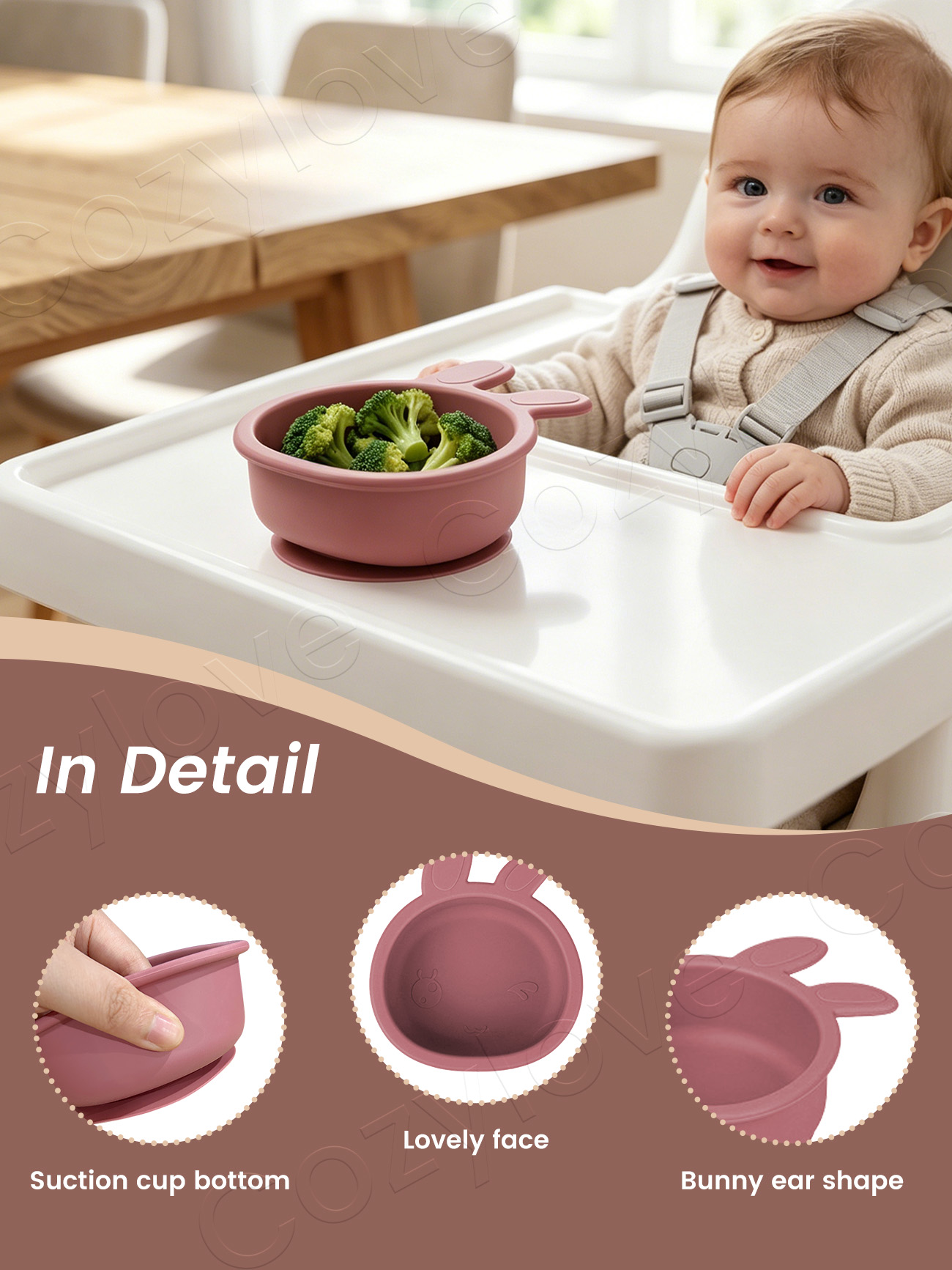 Cute Bunny Ear Silicone Baby S - Baby Food For 6 Months 评论和价格
