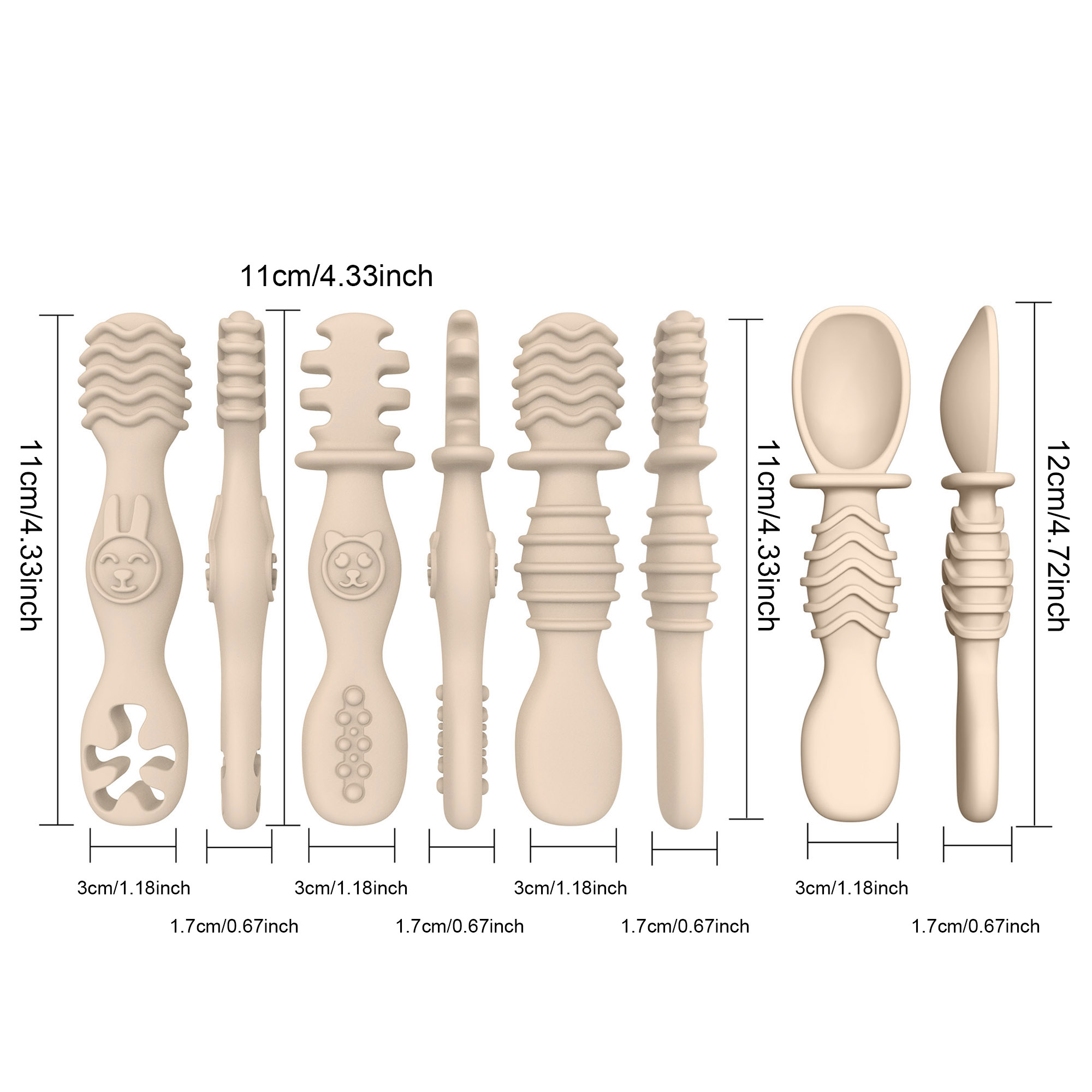 4pcs Silicone baby Food Spoon, - Baby Food For 6 Months 评论和价格