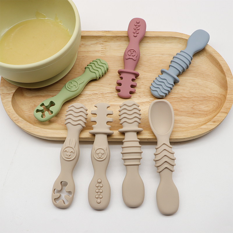 4pcs Silicone baby Food Spoon, - Baby Food For 6 Months 评论和价格